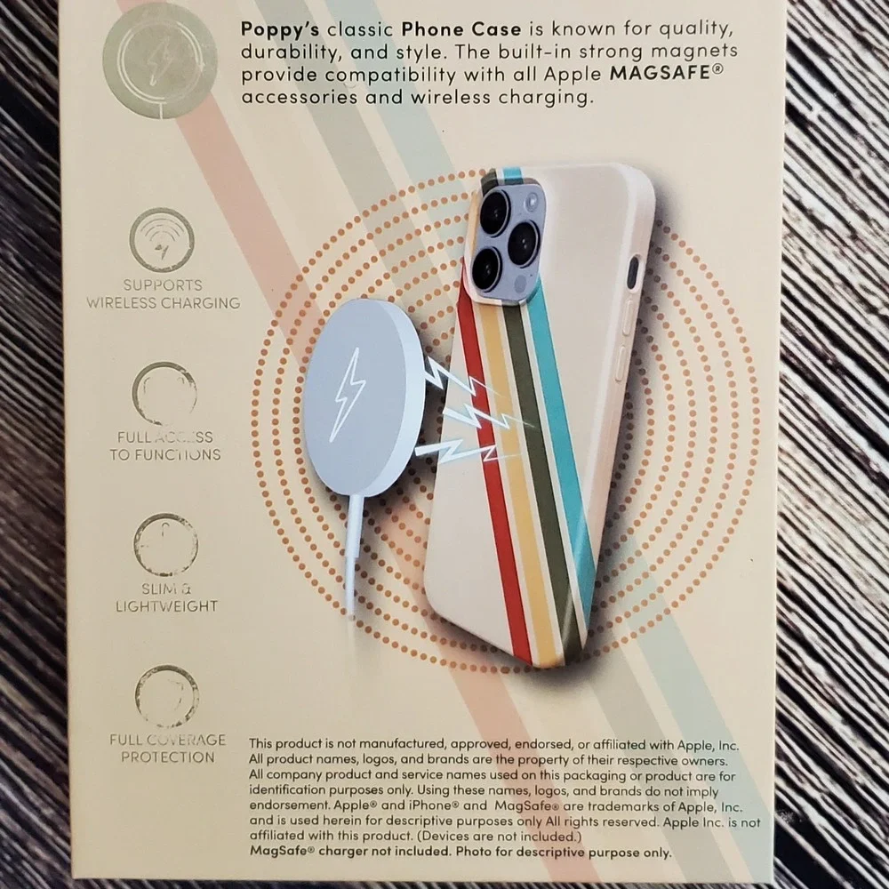 iPhone 14 PRO MAX Case New MagSafe Compatible Retro Rainbow Beige
